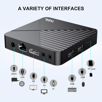 RUPA Android TV Box 2025 uusim 8K nutiteleriboks Android 13.0 RAM 2G ROM 16G WiFi6 Enternet 10/100M Bluetooth 5.0 USB3.0 toetab 3D HD telerit
