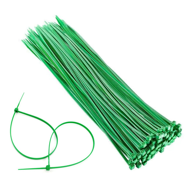 100 tk väikeseid rohelisi kaablisidemeid, 200 x 2,5 mm, iselukustuvad aiakaablisidemed, reguleeritavad mitmeotstarbelised kaablisidemed, korduvkasutatavad taimesidemed, väikesed kaablisidemed koju, aeda, puule