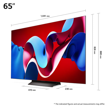 LG OLED65C47LA televiisor 65" (165 cm) OLED evo televiisor (α9 Gen7 4K tehisintellektiga protsessor, webOS 24, Dolby Vision, kuni 120 Hz) [mudeliaasta 2024]