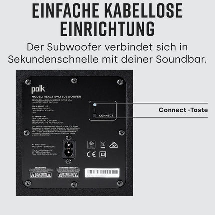 Polk Audio React Sub, juhtmevaba subwoofer Polk React Soundbarile