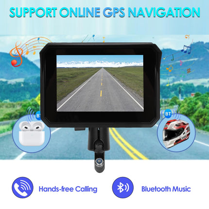 5-inch Motorcycle Carplay GPS Navigation, Airplay CarPlay/Android Auto for Motorcycles, Waterproof IPS Touchscreen, Motorcycle/Motorbike GPS, Bluetooth
