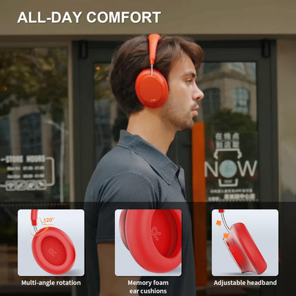 T-fun NC35 hübriidkõrvaklapid aktiivse mürasummutusega, juhtmevabad ruumilise heliga kõrvaklapid, läbipaistvusrežiim, Bluetooth 5.3, ekvalaiser rakenduse kaudu, 55 tundi mänguaega reisimiseks/tööks