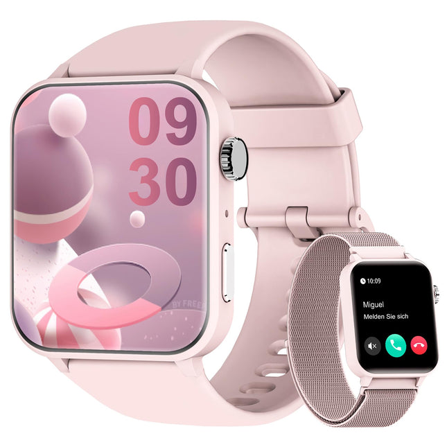 Blackview Smartwatch Women, 1.85'' Fitness Watch with Call Receiving, Sports Watch with 100+ Sports Modes, Pedometer, Sleep Monitor, Heart Rate, Smart Watch Fitness Tracker for Android iOS