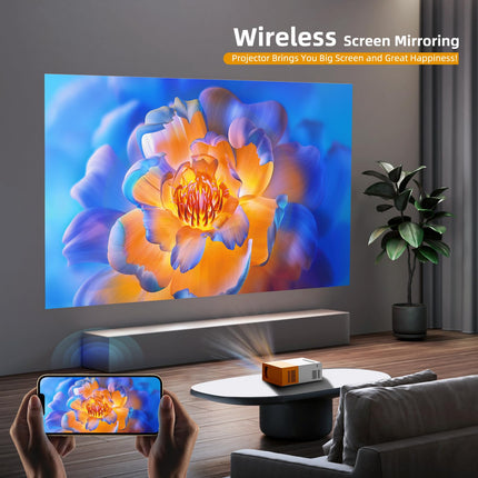PVO miniprojektor, WiFi-projektor, kaasaskantav filmiprojektor, telefoni ekraani saab projektorisse peegeldada juhtmevabalt või andmesidekaabli kaudu, ühildub nutitelefoni/tahvelarvuti/sülearvuti/teleripulgaga