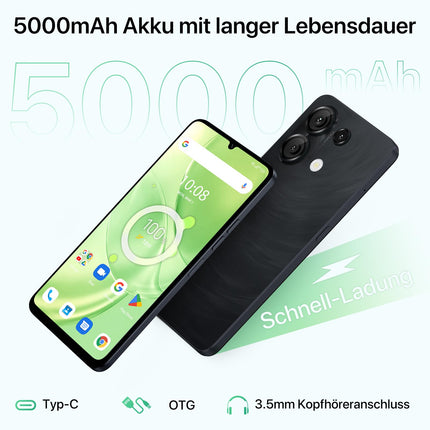 UMIDIGI G9 5G mobiiltelefon, Android 14 nutitelefon ilma lepinguta, 90Hz kaheksatuumaline, 12GB + 128GB nutitelefon, 6,75" HD+ ekraan, 50MP, näo- ja sõrmejäljetuvastusega avamine, 5000mAh, GPS, kahe SIM-kaardiga 5G nutitelefon