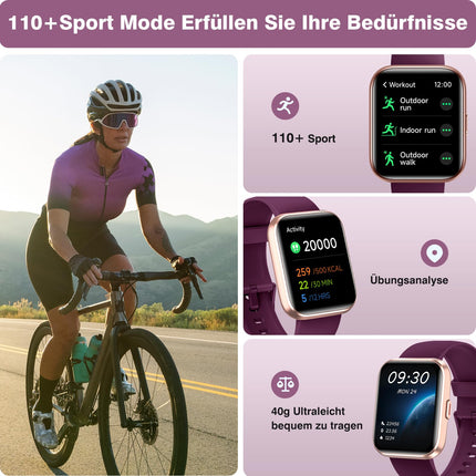 Fitpolo Smartwatch Women with Phone Function, Smartwatch with Alexa, 1.8" Fitness Tracker with Heart Rate SpO2 Stress Sleep Monitor, Fitness Watch IP68 Waterproof Sports Watch Women for Android iOS