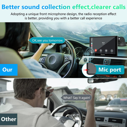 Carpuride V9 kaasaskantav autostereo, juhtmevaba Carplay ja Android Auto, 9-tolline 1080P HD puutetundliku ekraaniga raadio BT 5.0-ga, Mirror Link, valgustundlikkuse tugi, matkaautodele