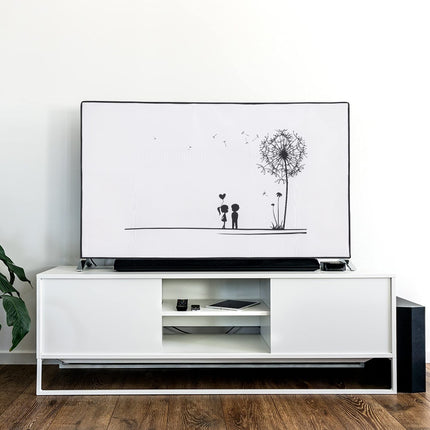 kwmobile 55" TV Cover - Indoor TV Screen Protector Cover - TV Screen Dust Cover - Dandelion Love Black White
