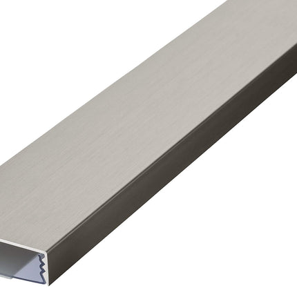 Lameda konstruktsiooniga kaablikanal harjatud roostevabast terasest, isekleepuvast alumiiniumist, 50 mm x 15 mm Alunovo kaablikanal (pikkus: 50 cm)