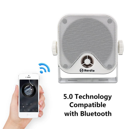 Herdio 4-tollised Bluetooth 100-vatised veekindlad merestereo kõlarid paadile, ATV-le, UTV-le, raskeveokitele ja mootorsõidukitele (valge)