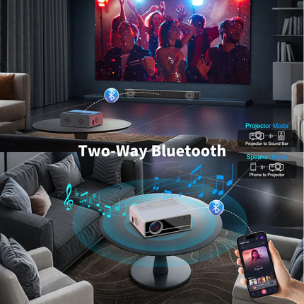 Nutikas projektor【Ametlik Netflix/elektriline teravustamine/automaatne trapetsikorrektsioon】 AKATUO kodukino projektor, natiivne 1080P, 4K tugi, WiFi6 Bluetooth, videoprojektori kuuldeaparaat telefoni/õue jaoks