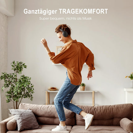 DOQAUS Bluetooth-kõrvaklapid kõrvaklappidega, 90-tunnised juhtmevabad Bluetooth-kõrvaklapid 3 EQ-režiimiga, HiFi stereo kokkupandavad juhtmevabad kõrvaklapid reisimiseks/kontorisse/mobiiltelefoni/arvuti jaoks - mustad
