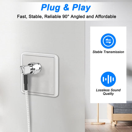 MEIRIYFA F-tüüpi koaksiaalkaabel, 90° nurga all sirgeks F-tüüpi pistikuks, RG316 digitaalne raadiosageduslik koaksiaalkaabel HDTV, CATV, modemi ja satelliitvastuvõtja jaoks (2M)