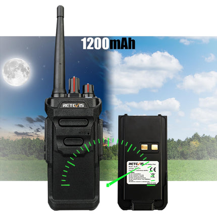 Retevis RT648 veekindel raadiosaatja, IP67 pihuarvuti kahesuunaline raadio täiskasvanutele, PMR446 litsentsivaba pika levialaga USB laetav raadio ehitusplatsile, turvalisus (must, 5 tk pakis)