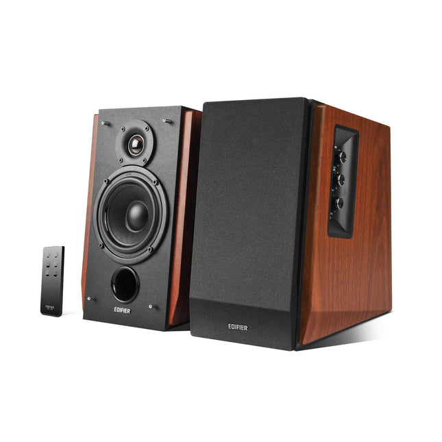 Edifier R1700BT kõlarikomplekt, 2 riiulikõlarit, analoog- ja digitaalühendused, Bluetooth, puidust korpus, puidust ühenduskaablid, kaugjuhtimispult
