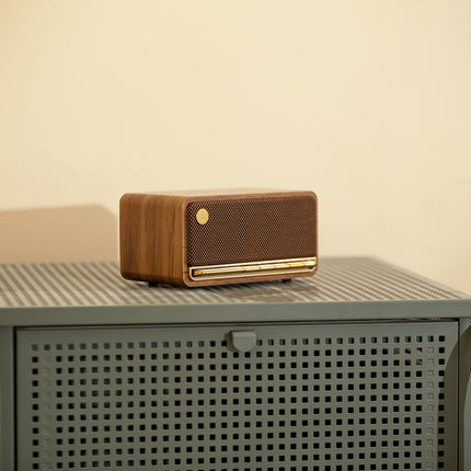 Edifier MP230 - Portable Bluetooth speaker with retro design, wireless. Playback via Bluetooth, AUX, and Micro SD card | Brown wood