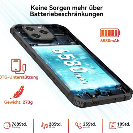 Blackview BV5300Pro Outdoor Mobile Phone Without Contract with 6580mAh Battery, 7GB+64GB/1TB SD Octa Core, 6.1" Construction Site Phone, 13MP+8MP, Outdoor Smartphone 4G Dual SIM, NFC/GPS/IP69K/2 Year Warranty
