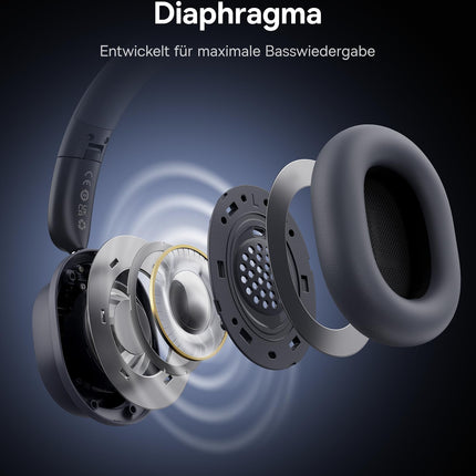 Baseus D05 Bluetooth kõrvaklapid võimsa bassiga, 50 tundi mänguaega, ENC kõnede selgus, müraisolatsioon, mugav sobivus, kerged, kokkupandavad kõrvaklapid