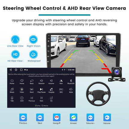 Hikity 2+64G autoraadio ja navigatsioonisüsteem Toyota Avensis T27 2008-2015 autole koos juhtmevaba Carplay, Android Auto Mirror Linki, 9-tollise puutetundliku ekraaniga Android 13 raadio, WiFi, GPS, Bluetooth, FM, RDS EQ, SWC tahavaatekaameraga