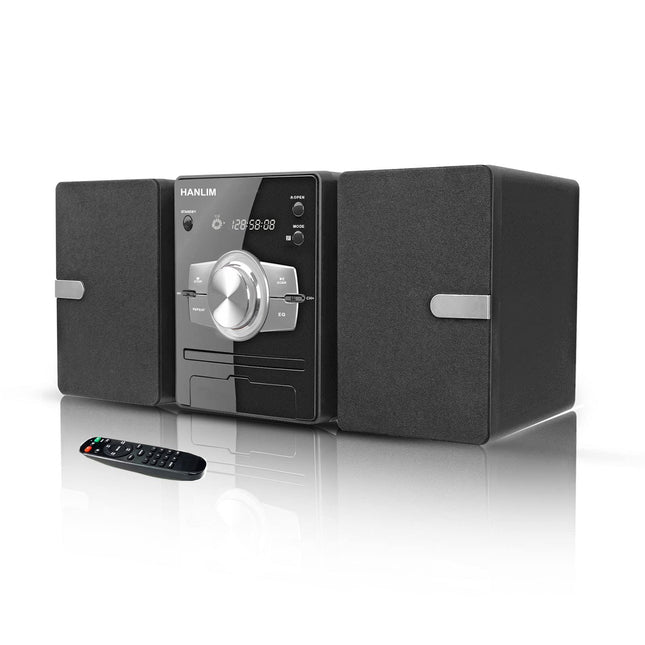 Compact CD Stereo System Mini Component 30W RMS CD Player FM/Bluetooth Compatible/USB/AUX/Remote Control/Headphone Jack Compatible with High-Resolution Sound Source