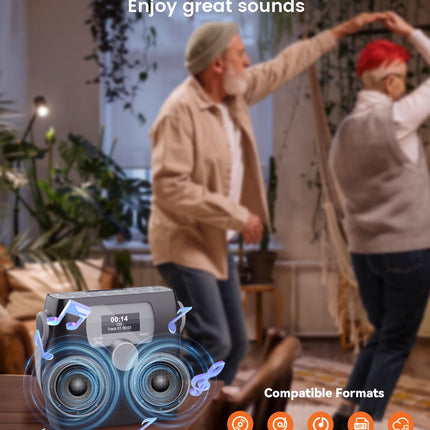 UUS 2024. aasta kaasaskantav CD-mängija FM-raadioga, MONODEAL Bluetooth Boombox CD-mängija kõlariga, laetav kaasaskantav CD-mängija FM-raadioga, kõlar, unetaimer