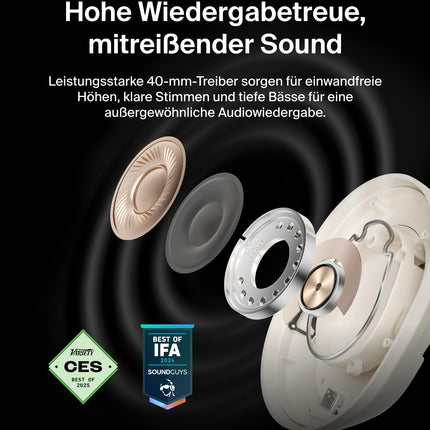 Belkin SoundForm Isolate mürasummutavad kõrvaklapid, juhtmevabad Bluetooth-kõrvaklapid, mikrofoniga peakomplekt, kõrvapealsed kõrvaklapid 60-tunnise esitusajaga, sügav bass, CloudCushion kõrvaklapid – liivakarva