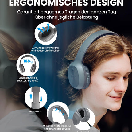 Edifier W600BT juhtmevabad kõrvaklapid, Bluetooth V5.1, kristallselged kõned, 40 mm draiverid, 30 tundi mänguaega, 2 seadme ühendus, sisseehitatud mikrofon, kerged - hallid