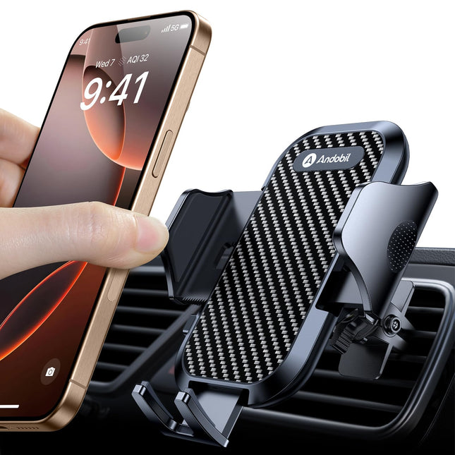 andobil autotelefoni hoidik [2025. aasta täiustatud õhutusava klamber] autotelefoni hoidik [100% kindel haare] 360° pööratav autokinnituse lisatarvik iPhone 16 Pro Max 15 14 13 12 11 Galaxy S24 Ultra jaoks