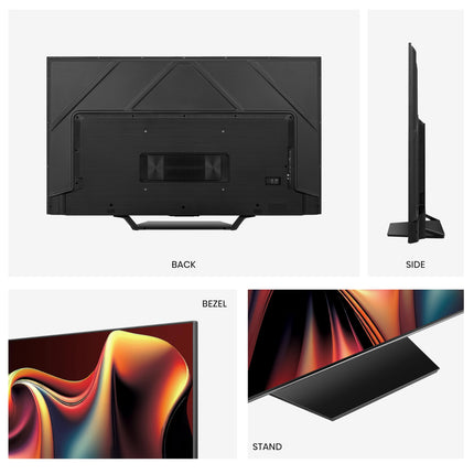 Hisense 65U7NQ 164 cm (65-tolline) televiisor, 4K Mini LED ULED HDR nutiteler, Quantum Dot, 120Hz/144Hz VRR, HDMI 2.1, Game Mode Pro, Dolby Vision IQ ja Atmos, Bluetooth, sisseehitatud Alexa, antratsiithall, [2024]