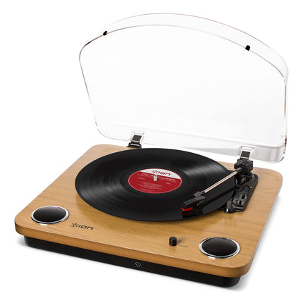 ION Audio Max LP - Vinyl Record Player Bluetooth with Built-in Speakers and USB, Wood Color