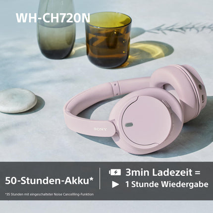 Sony WH-CH720N juhtmevabad Bluetooth-mürasummutavad kõrvaklapid kõrge helikvaliteediga, ümbritseva heli režiimiga, kerge disainiga, kuni 50-tunnise akueaga, iOS ja Android - roosa