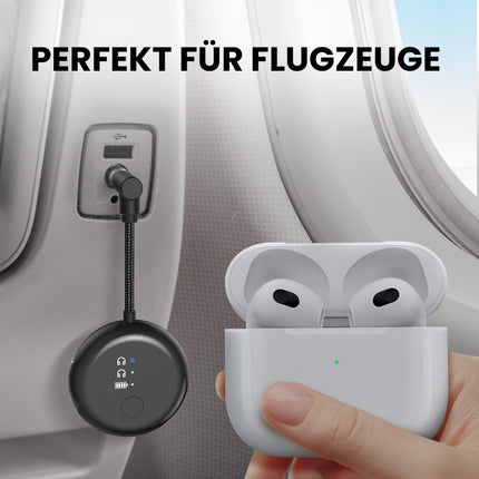 Avantree SoundJet R1 - lennuki Bluetooth-adapter AirPodide ja kõrvaklappide jaoks madala latentsusega ja 20-tunnise mänguajaga, traadita helisaatja lendudele, reisimisele, jõusaali, teleri ja tahvelarvutite jaoks