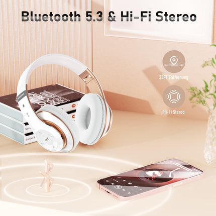 Lankey Sound juhtmevabad Bluetooth-kõrvaklapid - 6 ekvalaiseri režiimi. Juhtmevabad kõrvaklapid, 65 tundi mänguaega. Kokkupandavad kerged kõrvaklapid sisseehitatud HD-mikrofoniga, FM, SD/TF arvuti/kodu jaoks.