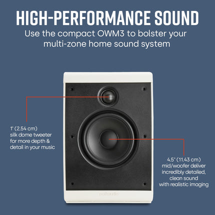 Polk Audio OWM3 satelliitkõlarid, valged