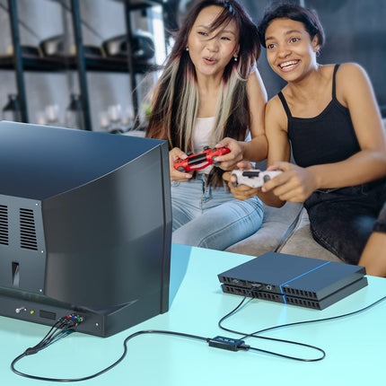 PARUIEN 1080P HDMI to Component Converter with Scaling Function, HDMI to RGB YPbPr Scaler Adapter, HDMI to Component YPbPr + R/L Audio Converter, HDMI to Component Adapter