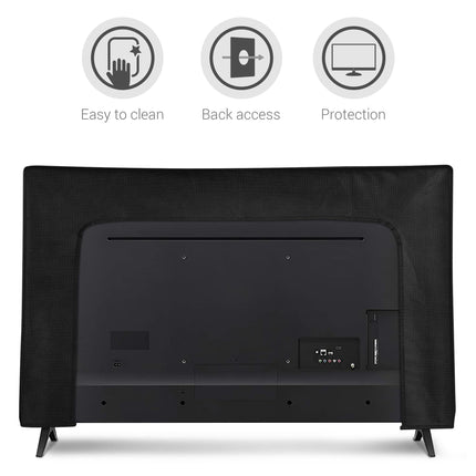 kwmobile 65" TV Cover - Indoor TV Screen Protector Cover - TV Screen Dust Cover - Compass Vintage White Black