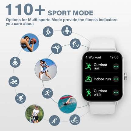 Smart Watch Fitness Tracker Fitness with Heart Rate,SmartWatch IP68 Waterproof Fitness Watch Full Touch Screen with Music Control Function Sleep Monitor Watches for Women Men Children