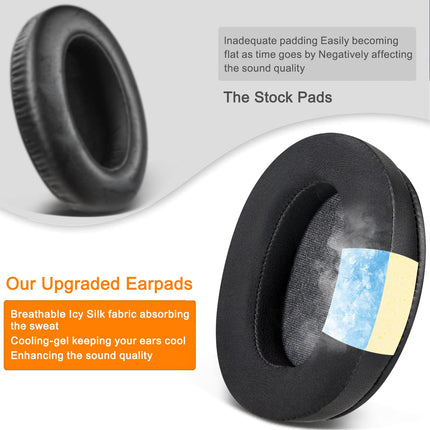 SOULWIT jahutusgeeliga vahetuskõrvapadjad Sony WH-XB910 XB910N Extra Bass mürasummutavatele kõrvaklappidele, Sony WHXB910N juhtmevabadele Bluetooth-peakomplektidele, jääsiidist kangaga padjad, suure tihedusega mürasummutusvaht