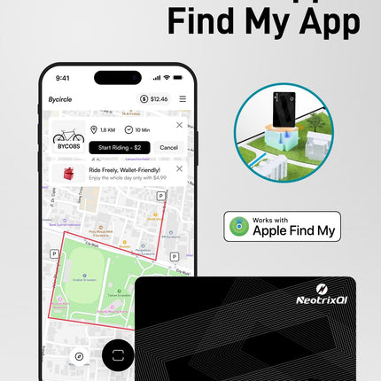 iPhone'i jälgija, rahakoti jälgija, õhuke jälgimiskaart, mis ühildub Apple Find My? rakendusega (ainult iOS), Bluetooth-esemete leidja rahakoti, kohvri, ID-kaardi, pagasisilt jaoks, IP68 veekindel, 1 pakk
