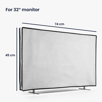 kwmobile 32" TV Cover - Indoor TV Screen Protector Cover - TV Screen Dust Cover - White