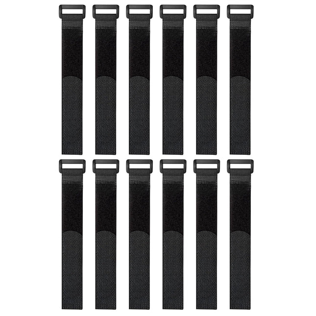 Reusable Cable Ties with Hook and Loop Fastener, Reusable, Durable, Functional Straps to Protect Your Home, Office, Workplace from Cable Tangle, Yoga Mat Strap, 12 Pack