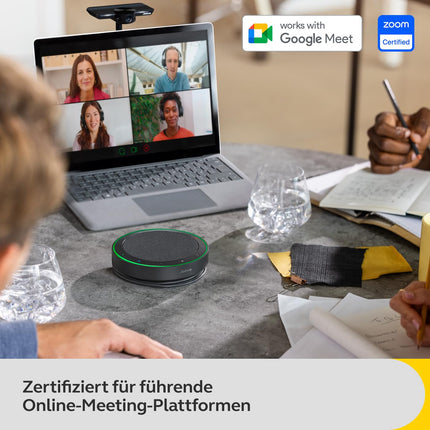 Jabra Speak2 75 Wireless Bluetooth Speakerphone for Work and Music - 4 Microphones, 65 mm Speaker - New Pairing Feature, USB-C Adapter, Zoom and Google Meet, Dark Grey