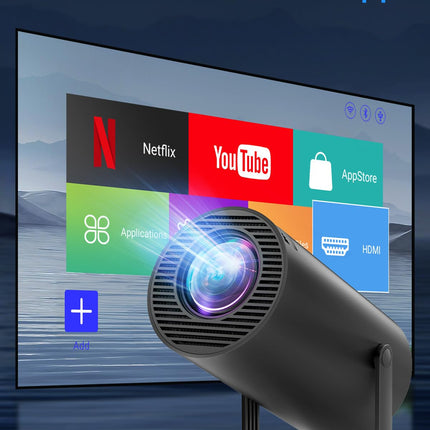 [Sisseehitatud rakendused ja Android 11.0] Kaasaskantav miniprojektor 18000 luksiga projektor 4K toega Toetab 180° pööramist ja automaatset trapetsikorrektsiooni, väike välistingimustes kasutatav projektor, ühildub TV Stick/Windows/iOS/Android/HDMI-ga