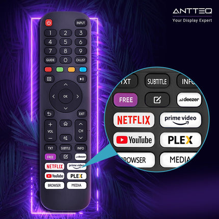 Antteq AV42F3 42-tolline (106 cm) nutiteler Netflixi, Prime Video, Rakuten TV, DAZNi, YouTube'i jne tugi, WiFi, kolmekordne tuuner DVB-T2/S2/C
