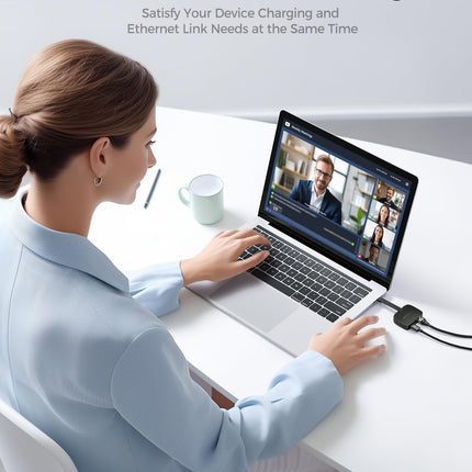 Cable Matters kaasaskantav USB C 2.5 gigabaidine Etherneti adapter 100W laadimisega (2.5g Ethernet USB C adapter) - ühildub MacBook Pro, iPad Pro, XPS ja Surface Pro seadmetega