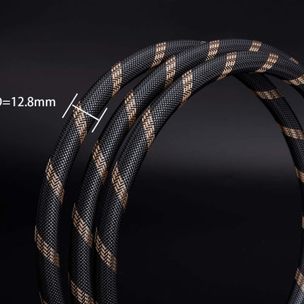 SKW Single Audiophile Speaker Cable, Interchangeable Banana Plug Cable, Gold-Plated Connector, Nylon Braid, HiFi Quality Cable (1 Cable for 1 Speaker, 1.5M)