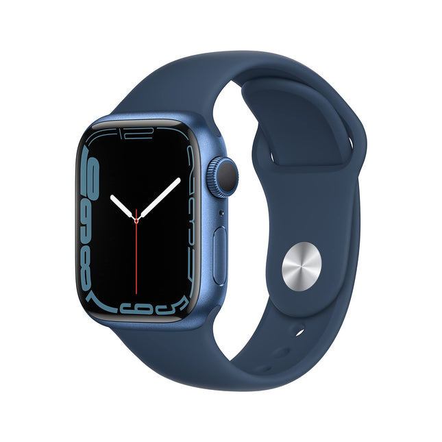 Apple Watch Series 7 (GPS, 41mm) Blue Aluminum Case with Blue Abyss Sport Band (Refurbished)