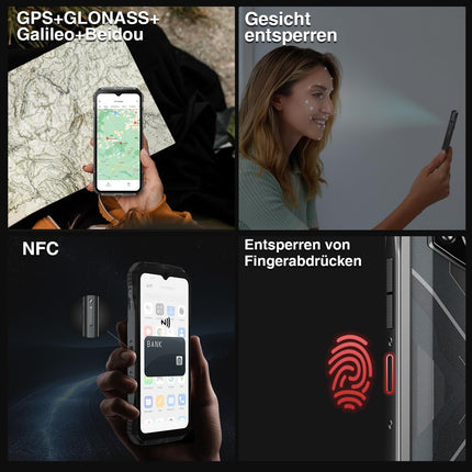 DOOGEE S Cyber ​​​​Õuetelefon ilma lepinguta Android 14-10800mAh, 20GB RAM+256GB ROM/TF 2TB õuetelefon, 6.58" FHD ehitusplatsi mobiiltelefon, 50MP kaamera, kaheksatuumaline vastupidav nutitelefon, IP68/NFC/Face ID/GPS