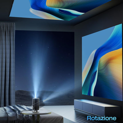Miniprojektor kaasaskantav Android 11-16000 Lux projektor 4K toetatud 180° pöörlemine ja automaatne trapetsikorrektuur, välistingimustes kasutatav projektor ühildub TV Stick/Windows/iOS/Android/HDMI/USB-ga (1080P-2)