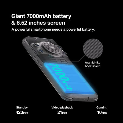 AGM H5 Pro Outdoor Handy ohne Vertrag Android 12 Outdoor Smartphone 20 MP Nachtsichtkamera, Helio G85, 6GB RAM 128 GB ROM, 109 dB, 7000 mAh, NFC, 6,52 Zoll IP68 wasserdicht Handy mit Triple Kamera